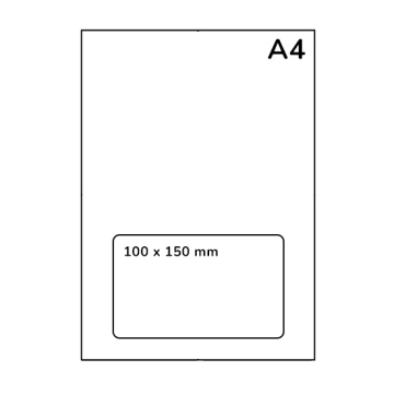 Følgeseddel / returetiket med forsendelsesetiket 100 x 150 mm
