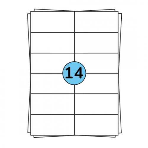 A4 etiketark 105 x 42 mm, 1.400 etiketter