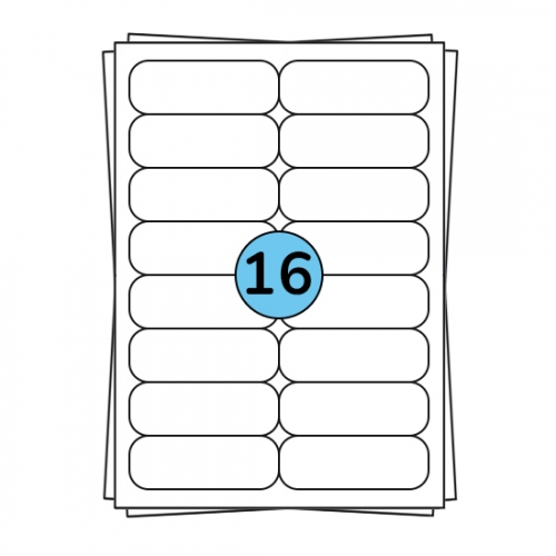 A4 etiketark 89 x 34 mm, 1.600 etiketter