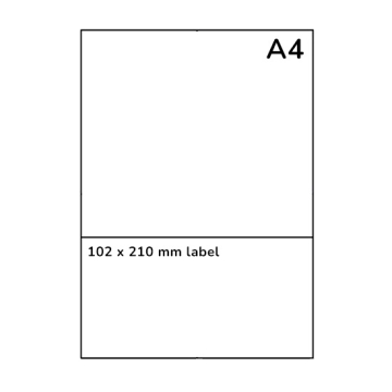 Følgeseddel / returetiket med forsendelsesetiket 102 x 210 mm