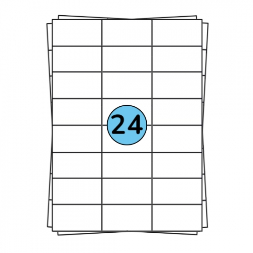 A4 etiketark 70 x 37 mm, 2.400 etiketter