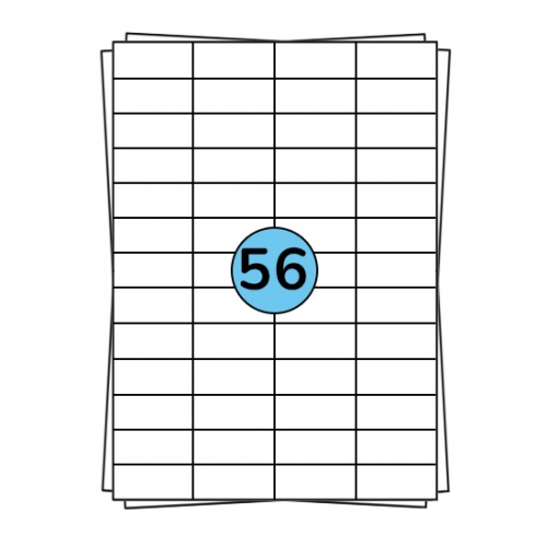 A4 etiketark 52 x 21 mm, 5.600 etiketter