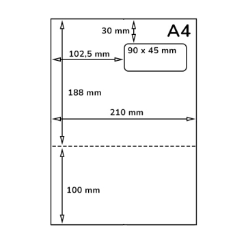 Følgeseddel / returetiket med adresseetiket 90 x 45 mm