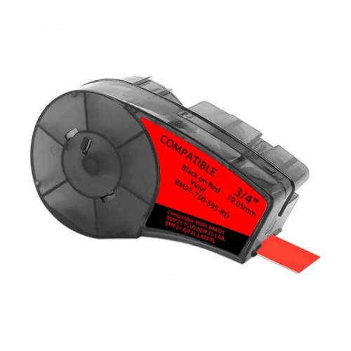 Brady M21-750-595-RD kompatibel labeltape sort på rød 19,1mm