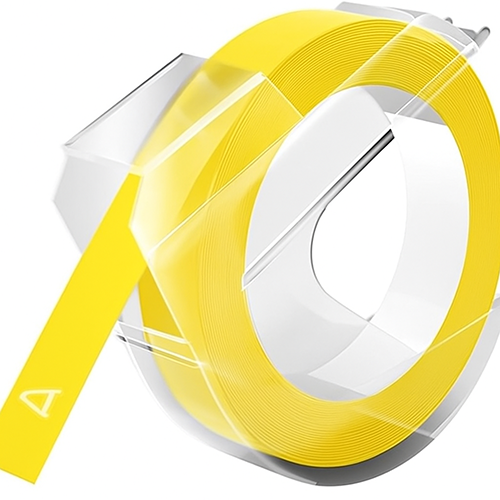 Dymo S0898170 kompatibel labeltape hvid på gul 9mm