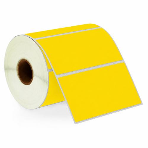 Termiske etiketter gul, 102 x 50mm, 1300 etiketter